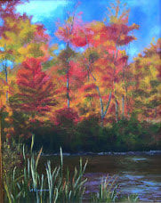 "Autumn Ablaze".  New England scene by Arline Corcoran, Danbury, CT