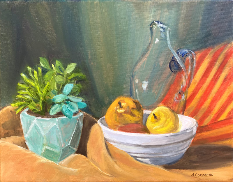 Faceted Pot, oil painting by Arline Corcoran of Danbury, CT 