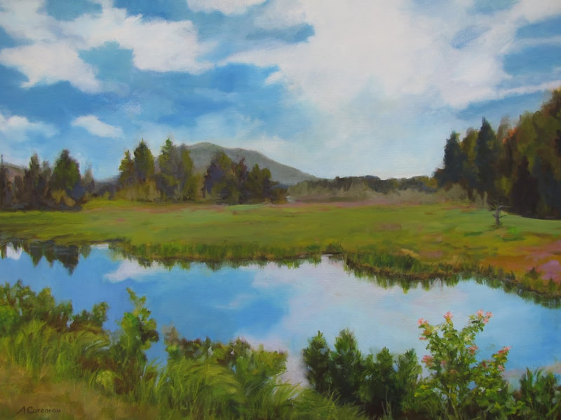 "Mt. Monadnock", view of Mt. Monadnock in New Hampshire.  Oil painting by Arline Corcoran, Danbury, CT