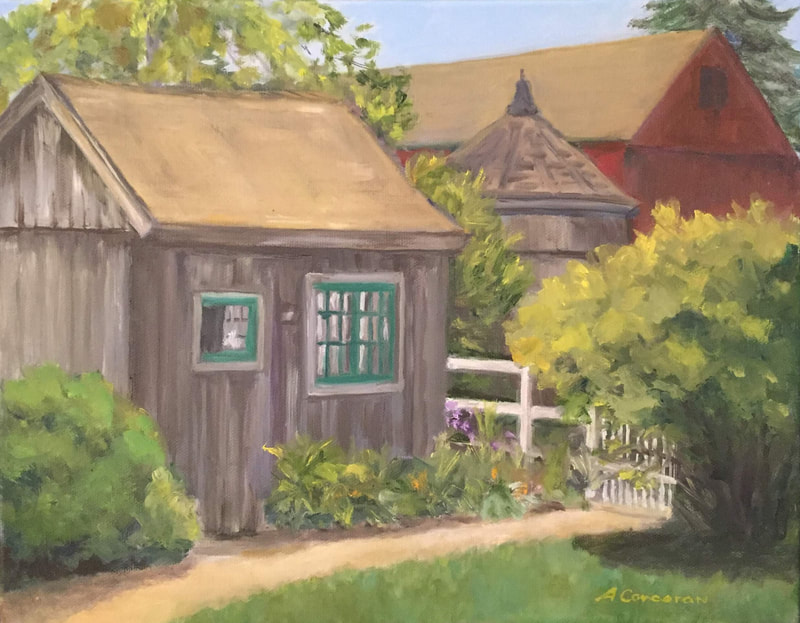 "Grey Shed", Oil painting by Arline Corcoran