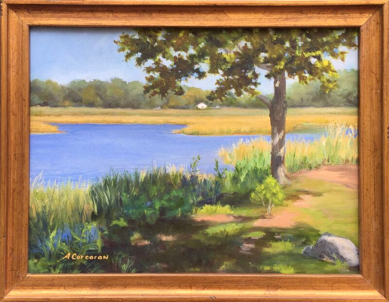 "River Marsh", Branford River, Branford, CT.  Oil painting by Arline Corcoran, Danbury, CT