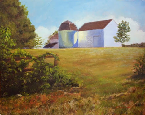 "White Barns", Located in northwest CT. Oil painting by Arline Corcoran, Danbury, CT